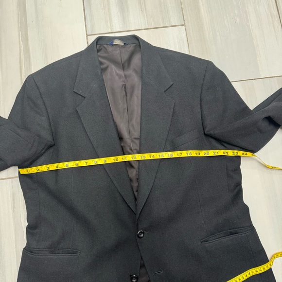 Nordstrom Loro Piana Camel Hair Sport Coat 46L Black Two Button Blazer Suit - Picture 7 of 7